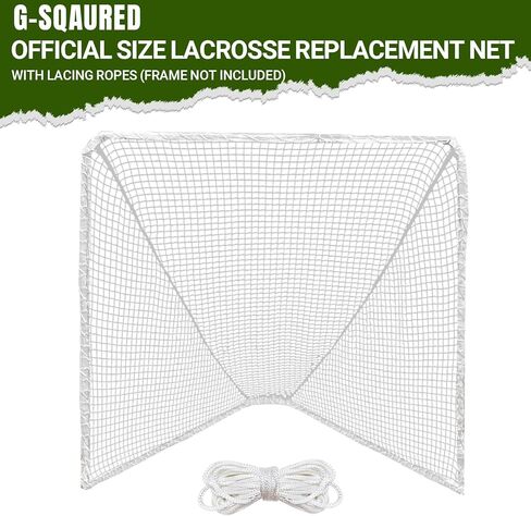 استبدال شبكة هدف لاكروس 4 مم 6 × 6 × 7 قدم شديدة التحمل مع حبل ربط شبكي لاكروس 2/4 × 49 قدم، شبكة بديلة لاكروس لممارسة لاكروس والمنافسة in Kuwait