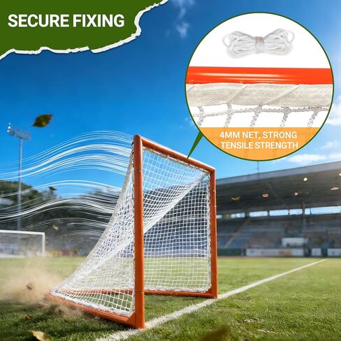 استبدال شبكة هدف لاكروس 4 مم 6 × 6 × 7 قدم شديدة التحمل مع حبل ربط شبكي لاكروس 2/4 × 49 قدم، شبكة بديلة لاكروس لممارسة لاكروس والمنافسة in Kuwait