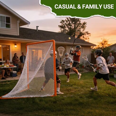 استبدال شبكة هدف لاكروس 4 مم 6 × 6 × 7 قدم شديدة التحمل مع حبل ربط شبكي لاكروس 2/4 × 49 قدم، شبكة بديلة لاكروس لممارسة لاكروس والمنافسة in Kuwait