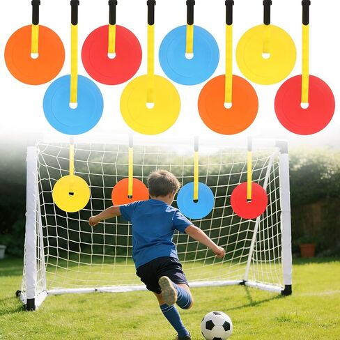 Soccer Goal Shooting Training Target: 8pcs Goal Targets with Adjustable Extra-Long Strips for Goals Training Enhance Agility Speed for Lacrosse, Hockey, Baseball, Football in Saudi Arabia