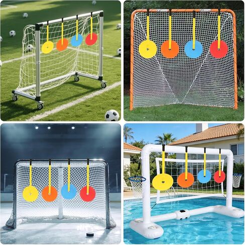 Soccer Goal Shooting Training Target: 8pcs Goal Targets with Adjustable Extra-Long Strips for Goals Training Enhance Agility Speed for Lacrosse, Hockey, Baseball, Football in Saudi Arabia