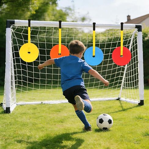 Soccer Goal Shooting Training Target: 8pcs Goal Targets with Adjustable Extra-Long Strips for Goals Training Enhance Agility Speed for Lacrosse, Hockey, Baseball, Football in Saudi Arabia