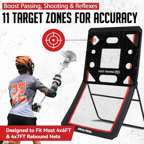 Lacrosse Rebounder Target Net 4×4FT, Lacrosse Bounce Back Pass Cover, Volleyball/Baseball Rebounde Target Net for 4×6FT & 4×7FT Rebounders in Kuwait
