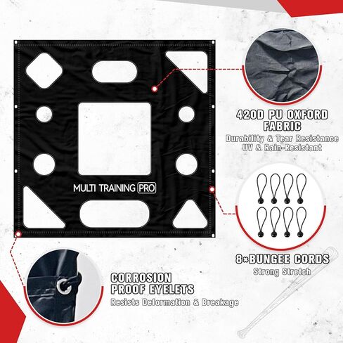 Lacrosse Rebounder Target Net 4×4FT, Lacrosse Bounce Back Pass Cover, Volleyball/Baseball Rebounde Target Net for 4×6FT & 4×7FT Rebounders in Kuwait