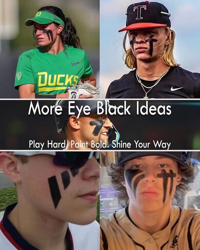 Eye Black for Multi Sports, Anti-Glare Eyeblack for Baseball Football Softball Lacrosse Game Gare, Waterproof Grease Black Paint for Athletes & Fans Accessories in Kuwait