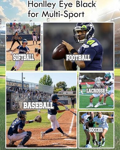 Eye Black for Multi Sports, Anti-Glare Eyeblack for Baseball Football Softball Lacrosse Game Gare, Waterproof Grease Black Paint for Athletes & Fans Accessories in Kuwait