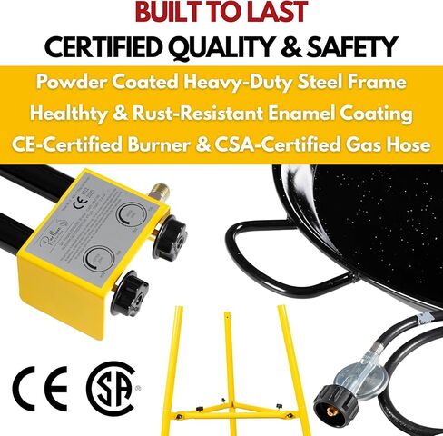 Paella Burner and Stand Set 12 Servings, 18 Inch Paella Pan, Dual Propane Outdoor Stove with Stand & Regulator, Portable Gas Cooker for Camping Crawfish Boil Cooking Outdoor, Paellera Propano in Saudi Arabia