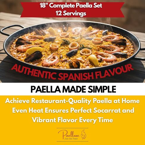 Paella Burner and Stand Set 12 Servings, 18 Inch Paella Pan, Dual Propane Outdoor Stove with Stand & Regulator, Portable Gas Cooker for Camping Crawfish Boil Cooking Outdoor, Paellera Propano in Saudi Arabia