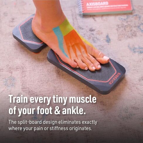 لوح التوازن SIDEKICK AxisBoard Pro لإعادة تأهيل القدم والكاحل | نظام تدريب العلاج الطبيعي لالتواء الكاحل وآلام العرقوب والتهاب اللفافة الأخمصية | يتضمن دليل PT + تطبيق Sidekick in Kuwait