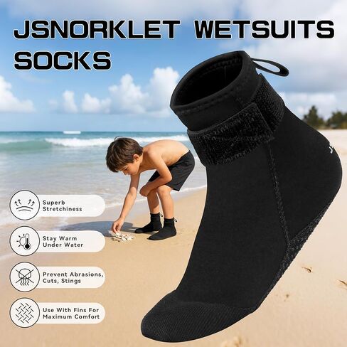 3mm Neoprene Kids Socks for Boys & Girls, Wetsuit Socks Anti-Slip Keep Warm Diving Socks Swim Socks in Saudi Arabia