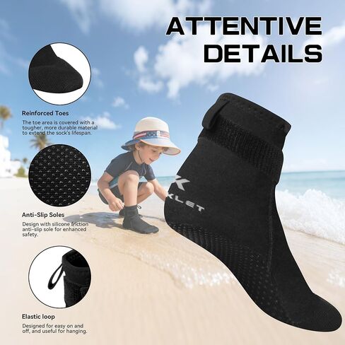 3mm Neoprene Kids Socks for Boys & Girls, Wetsuit Socks Anti-Slip Keep Warm Diving Socks Swim Socks in Saudi Arabia