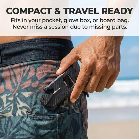 طقم مشط شمع متعدد الأدوات بزعانف ركوب الأمواج، يتضمن مفتاح زعنفة، وفتاحة زجاجات، وكاشطة وسلسلة مقود، ومسامير إمساك من الفولاذ المقاوم للصدأ متوافقة مع FCS، والعقود الآجلة، واللوح الطويل، وSUP in Kuwait