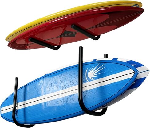 رف تخزين لوح التجديف SUP، حامل جدار لوح التزلج ورف الكاياك لتخزين جدار سقف المرآب، منظم مجداف داخلي عالي التحمل، 50 رطلًا كحد أقصى، تعليق 1-3 ألواح ركوب الأمواج أو SUP in Kuwait