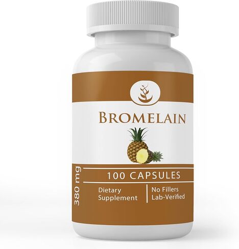 Pure Original Ingredients Bromelain, (100 Capsules) Always Pure, No Additives or Fillers, Lab Verified in Saudi Arabia