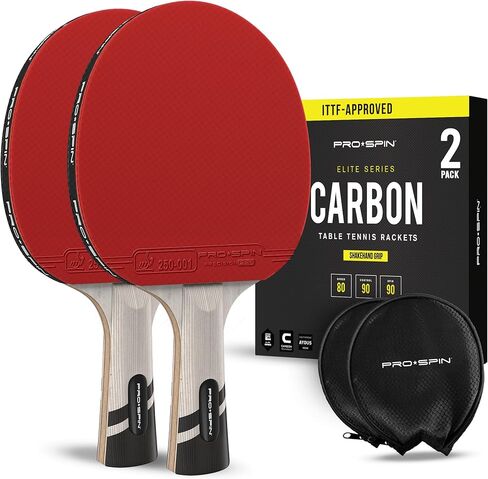 PRO-SPIN Ping Pong Paddles – ITTF Approved Professional Table Tennis Rackets with Carbon Fiber for Superior Control | 7-Ply Blade, Premium Rubber, 2.0mm Sponge in Saudi Arabia