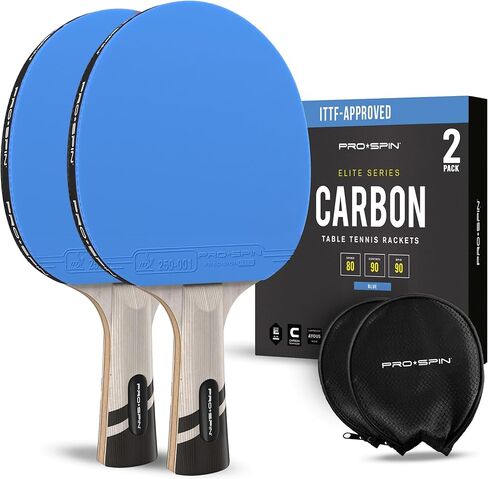 PRO-SPIN Ping Pong Paddles – ITTF Approved Professional Table Tennis Rackets with Carbon Fiber for Superior Control | 7-Ply Blade, Premium Rubber, 2.0mm Sponge in Saudi Arabia