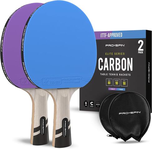 PRO-SPIN Ping Pong Paddles – ITTF Approved Professional Table Tennis Rackets with Carbon Fiber for Superior Control | 7-Ply Blade, Premium Rubber, 2.0mm Sponge in Saudi Arabia