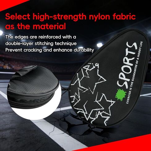 غطاء مجداف بينج بونج متوافق مع ستيجا - حقيبة تنس الطاولة لمجدافين و7 كرات، حقيبة مجداف ذات سعة كبيرة مع حقيبة كرة منفصلة، ​​حقيبة تخزين مقاومة للماء والصدمات in Kuwait