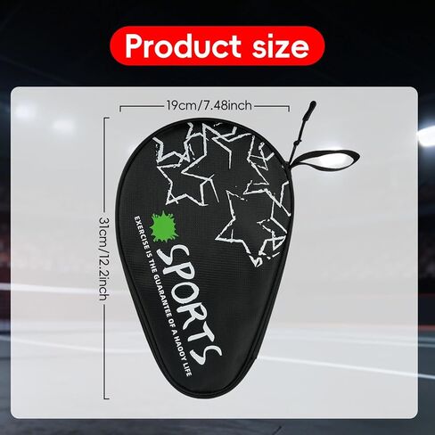 غطاء مجداف بينج بونج متوافق مع ستيجا - حقيبة تنس الطاولة لمجدافين و7 كرات، حقيبة مجداف ذات سعة كبيرة مع حقيبة كرة منفصلة، ​​حقيبة تخزين مقاومة للماء والصدمات in Kuwait