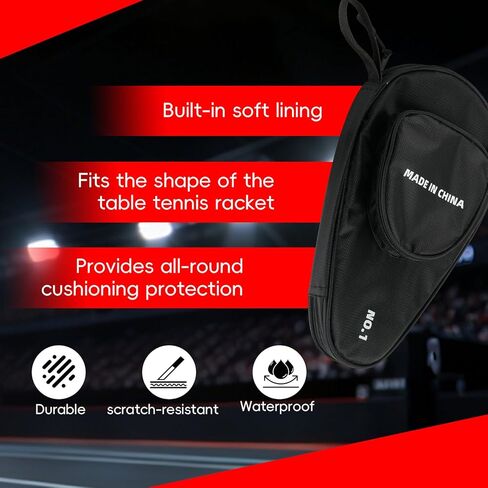 غطاء مجداف بينج بونج متوافق مع ستيجا - حقيبة تنس الطاولة لمجدافين و7 كرات، حقيبة مجداف ذات سعة كبيرة مع حقيبة كرة منفصلة، ​​حقيبة تخزين مقاومة للماء والصدمات in Kuwait