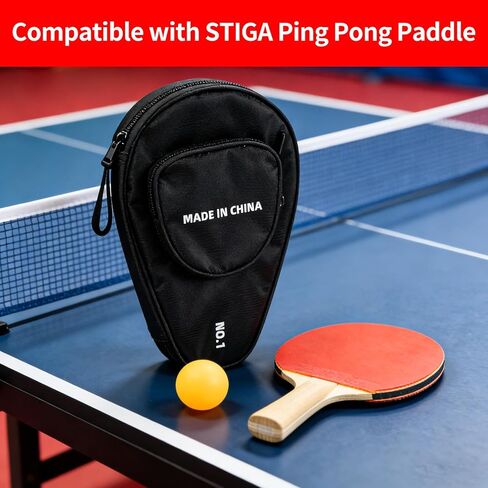 غطاء مجداف بينج بونج متوافق مع ستيجا - حقيبة تنس الطاولة لمجدافين و7 كرات، حقيبة مجداف ذات سعة كبيرة مع حقيبة كرة منفصلة، ​​حقيبة تخزين مقاومة للماء والصدمات in Kuwait