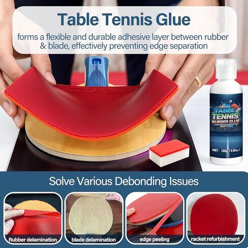 100ml Table Tennis Glue, Quick Dry Racket Rubber and Blade Adhesive for Assembly and Maintenance, Strong Bonding, Prevents Peeling, Ensure Structural Stability & Performance in Kuwait