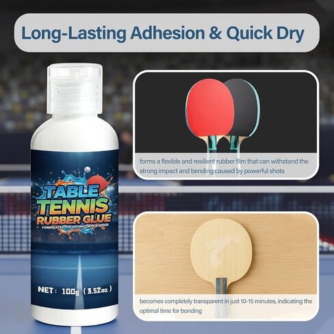 100ml Table Tennis Glue, Quick Dry Racket Rubber and Blade Adhesive for Assembly and Maintenance, Strong Bonding, Prevents Peeling, Ensure Structural Stability & Performance in Kuwait