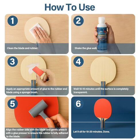 100ml Table Tennis Glue, Quick Dry Racket Rubber and Blade Adhesive for Assembly and Maintenance, Strong Bonding, Prevents Peeling, Ensure Structural Stability & Performance in Kuwait