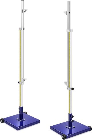 1 Pair Official Competition Track and Field High Jump Standards, 2-8 ft Adjustable, 1/4" Intervals, 16" Roll Away Base, Aluminum Uprights, for High School, Training, Sports Meeting, Club in Kuwait