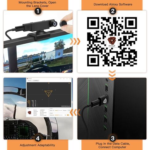 نظام تتبع الرأس MiYee لـ AimxyZ مع تقنية التتبع 6DoF، مستشعر ألعاب السباق لمحاكاة تتبع الرأس لألعاب الكمبيوتر، سهل التركيب، لا حاجة إلى ارتداء أي معدات in Kuwait