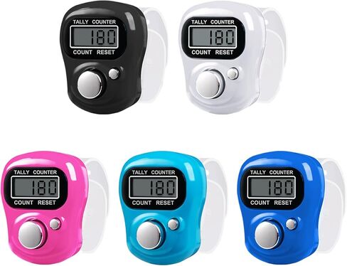 عداد نقر الأصابع من أمبل 5 قطع، عداد تالي مع شاشة رقمية إلكترونية LCD مكونة من 5 أرقام، نقرات للحياكة، الجولف، اللفة، وعد المخزون in Kuwait