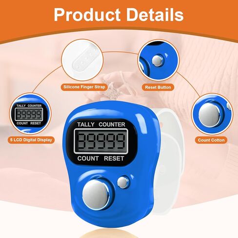 عداد نقر الأصابع من أمبل 5 قطع، عداد تالي مع شاشة رقمية إلكترونية LCD مكونة من 5 أرقام، نقرات للحياكة، الجولف، اللفة، وعد المخزون in Kuwait