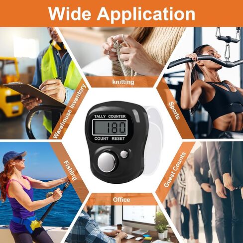 عداد نقر الأصابع من أمبل 5 قطع، عداد تالي مع شاشة رقمية إلكترونية LCD مكونة من 5 أرقام، نقرات للحياكة، الجولف، اللفة، وعد المخزون in Kuwait