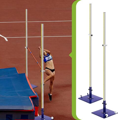 1 Pair High Jump Upright Standards Pair with Height Scale, 1-7 ft Adjustable, Track & Field Equipment for Athletics Training, Steel Frame with Stable Base for Indoor Outdoor Use in Kuwait