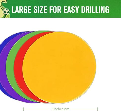 9 Inch Non Slip Rubber Agility Markers,Flat Field Cones Floor Dots for Soccer Basketball Sports Speed Agility Training and Drills(5Pcs,with Net Bag) in Saudi Arabia