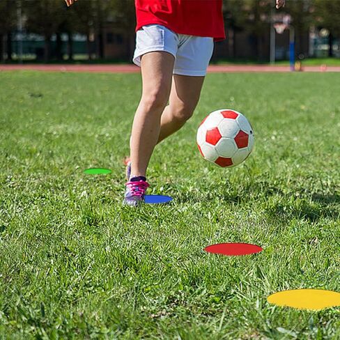 9 Inch Non Slip Rubber Agility Markers,Flat Field Cones Floor Dots for Soccer Basketball Sports Speed Agility Training and Drills(5Pcs,with Net Bag) in Saudi Arabia