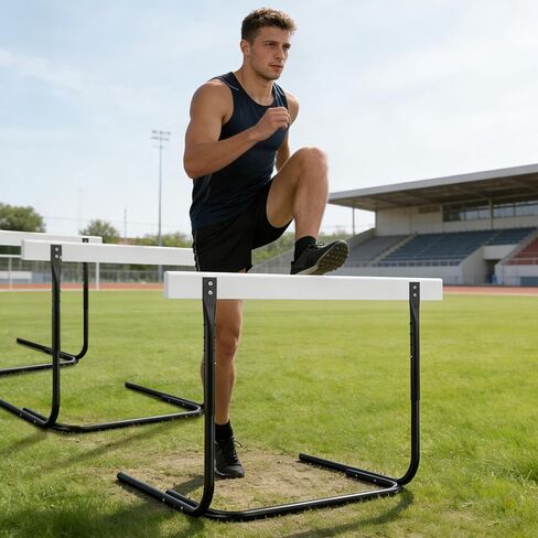 MR Height Adjustable Hurdle for Track and Field, Pro Athletic Hurdle with Heavy-Duty Base Counterweight, Anti-Tip Design for Sprint Training, Competition Practice, Speed Drills in Kuwait
