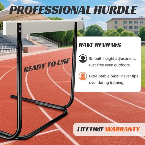 MR Height Adjustable Hurdle for Track and Field, Pro Athletic Hurdle with Heavy-Duty Base Counterweight, Anti-Tip Design for Sprint Training, Competition Practice, Speed Drills in Kuwait