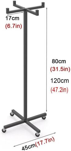 Ring Trolley 4 Wheeler High 120CM/46.8in Mobile Gymnastic Hoops Organizer Ring Stand Up Holders for Sport and Exercising Playroom Organization in Kuwait