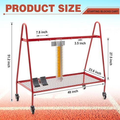 Track Field Starting Block Cart with Swivel Wheels Hold 10 to 12 Starting Blocks for Track and Field Teams and Leagues, Easy Transportation in Saudi Arabia