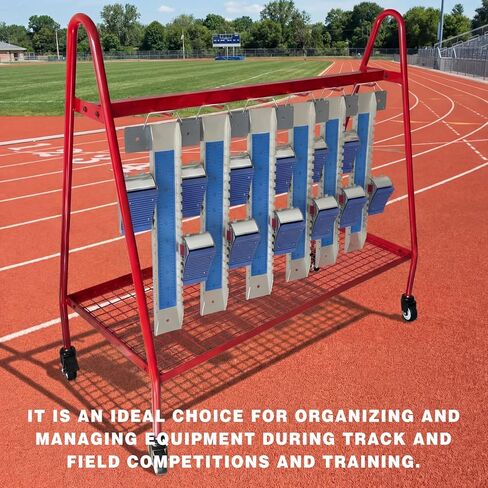 Track Field Starting Block Cart with Swivel Wheels Hold 10 to 12 Starting Blocks for Track and Field Teams and Leagues, Easy Transportation in Saudi Arabia