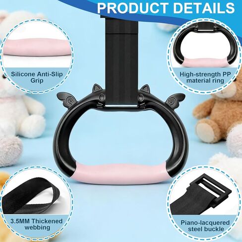 Gymnastics Rings for Kids, Professional Adjustable Extended Straps, 550 lbs Weight Capacity, Featuring Premium Non-Slip Grip Design, Suitable for Indoor/Outdoor Strength and Fitness Training. in Kuwait