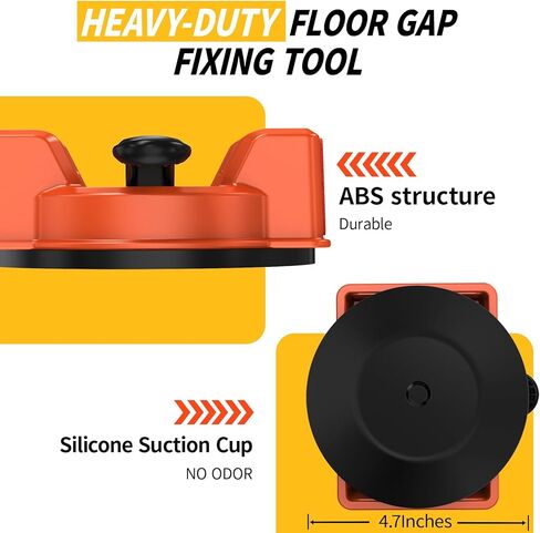 أداة تثبيت فجوة الأرضية، أدوات أرضية مصقولة كبيرة مقاس 4.7 بوصة، كوب شفط محسّن و6 قطع وسادات لاصقة للصفائح والخشب والبلاط وأداة إصلاح فجوة أرضية الفينيل - أدوات أرضيات متينة ومدمجة وفعالة in Kuwait