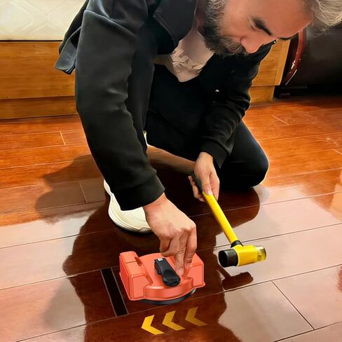 أداة تثبيت فجوة الأرضية، أدوات أرضية مصقولة كبيرة مقاس 4.7 بوصة، كوب شفط محسّن و6 قطع وسادات لاصقة للصفائح والخشب والبلاط وأداة إصلاح فجوة أرضية الفينيل - أدوات أرضيات متينة ومدمجة وفعالة in Kuwait