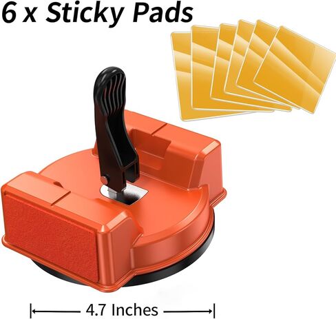 أداة تثبيت فجوة الأرضية، أدوات أرضية مصقولة كبيرة مقاس 4.7 بوصة، كوب شفط محسّن و6 قطع وسادات لاصقة للصفائح والخشب والبلاط وأداة إصلاح فجوة أرضية الفينيل - أدوات أرضيات متينة ومدمجة وفعالة in Kuwait