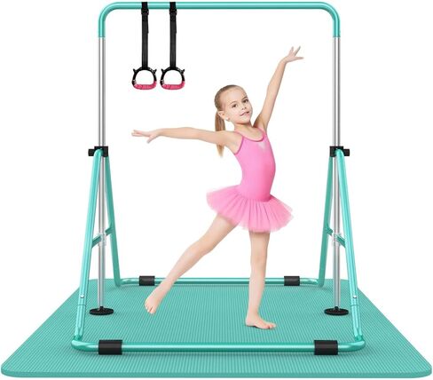 بار الجمباز للأطفال من شيوي، شريط جمباز قابل للطي مع 5 ارتفاعات قابلة للتعديل، معدات تدريب قابلة للتوسيع للداخل/الخارج in Kuwait