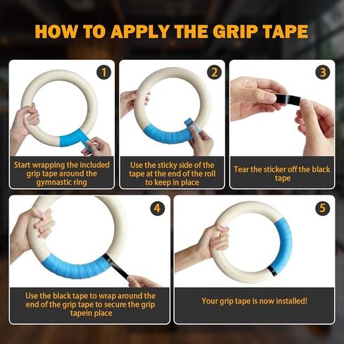 32mm Wooden Gymnastic Rings with Quick-Adjust Numbered Straps for Enhanced Workout Control, Designed for Strength Training, Home Gym, Calisthenics & Travel Fitness in Kuwait