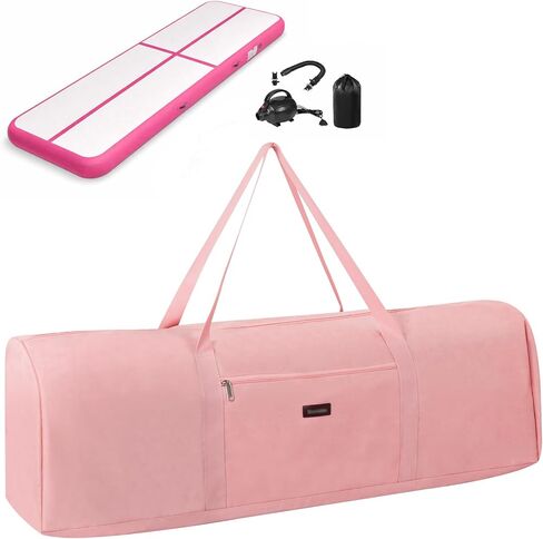 Gymnastics Air Mat Storage Bag, Portable Carry Case for Tumbling Mat & Air Pump, Heavy Duty Tumble Track Equipment Case with Handles for Training & Home Gym, Gymnastics Accessories, Pink (Bag Only) in Saudi Arabia