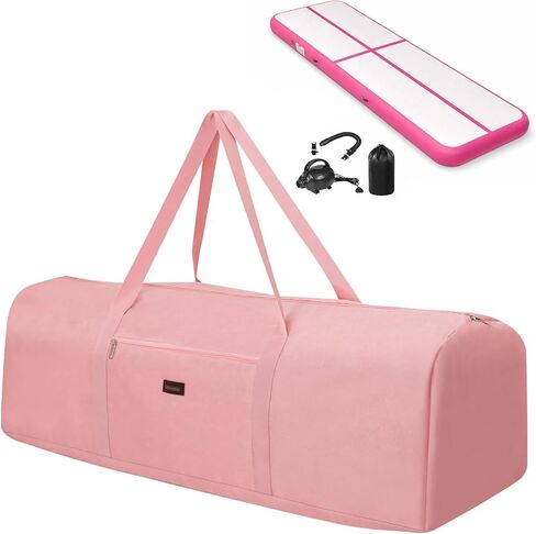 Gymnastics Air Mat Storage Bag, Portable Carry Case for Tumbling Mat & Air Pump, Heavy Duty Tumble Track Equipment Case with Handles for Training & Home Gym, Gymnastics Accessories, Pink (Bag Only) in Saudi Arabia