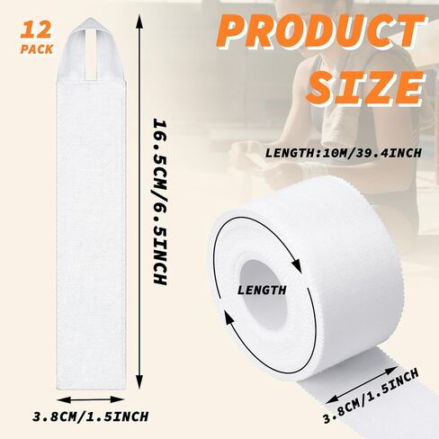 12 قطعة من مقابض شريط الجمباز وشريط رياضي بكرة واحدة لقضبان الجمباز، مقابض رياضية قابلة لإعادة الاستخدام، دعم قوي، واقي للكاحل والركبة، لوازم التدريب الرياضي in Kuwait